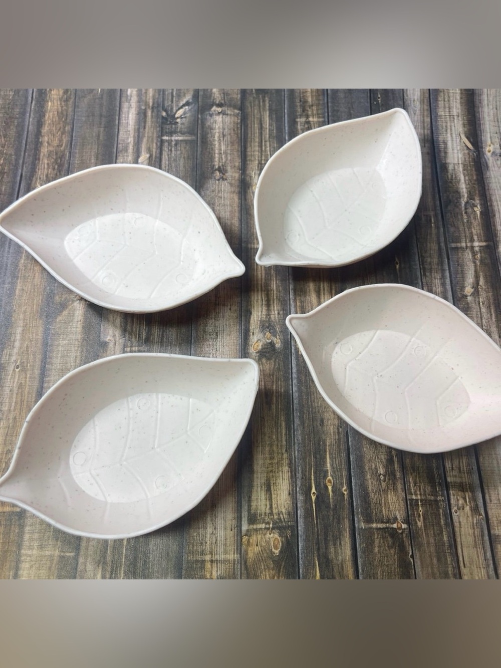 5for$10 Four Beige Party Kitchen Wheat Straw Appetizer Plate, Dip Plate NWT